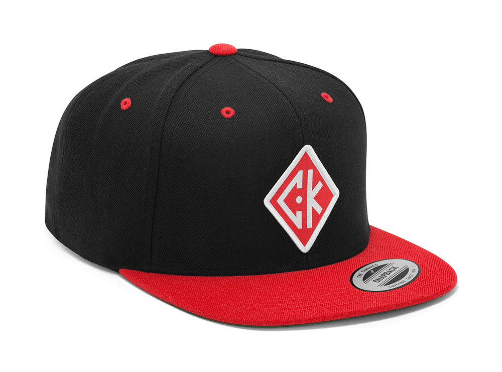 Diamond Patch Snapback - Red/Black