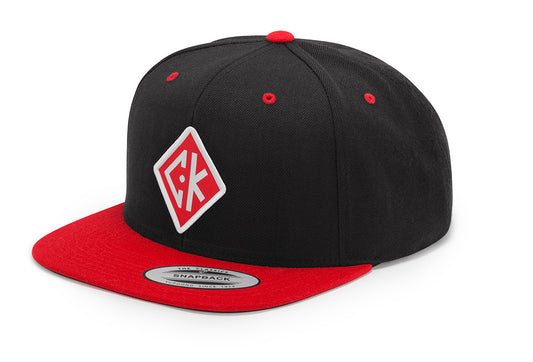 Diamond Patch Snapback - Red/Black